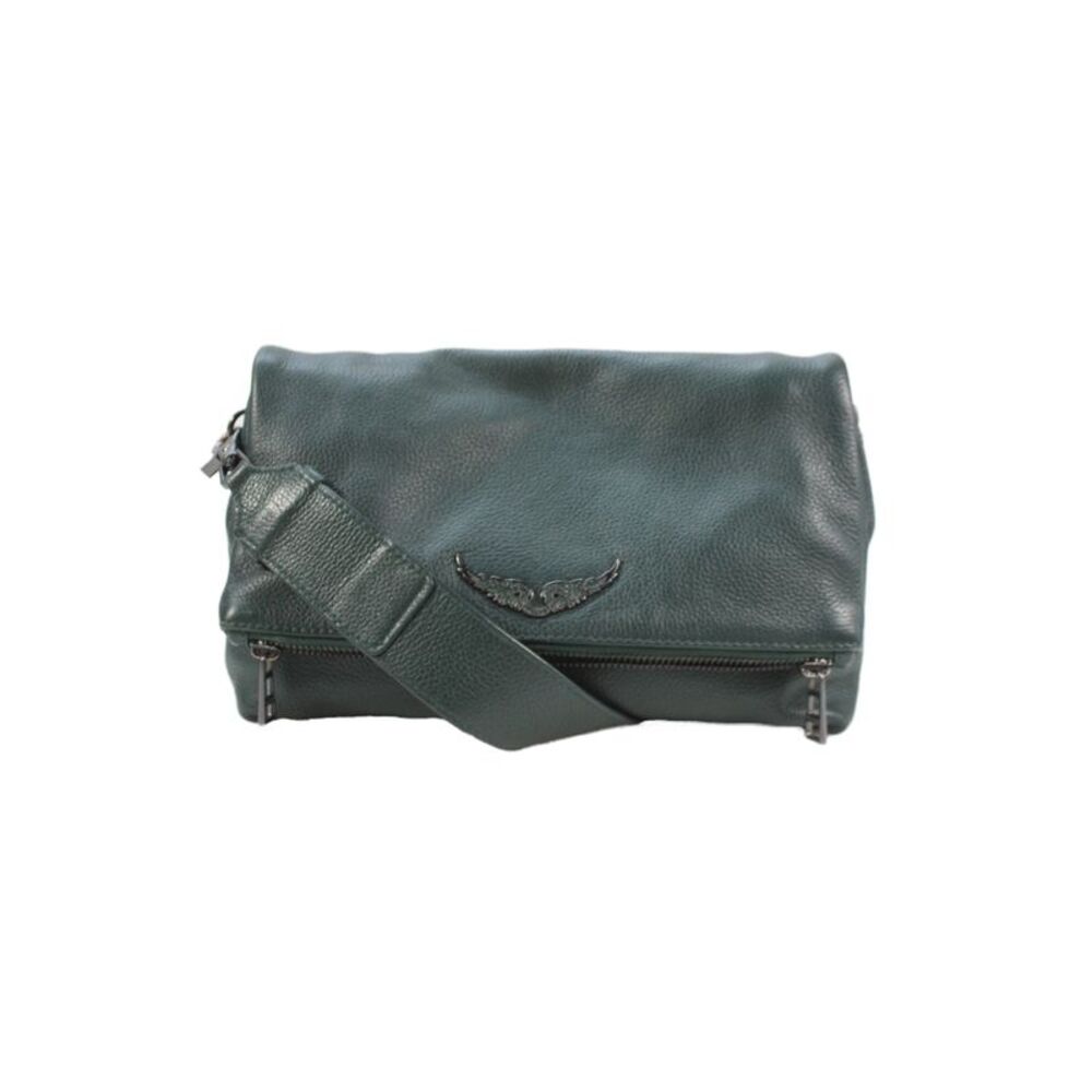 Zadig & Voltaire Women's Leather Magnetic Closure Shoulder Handbag Green
